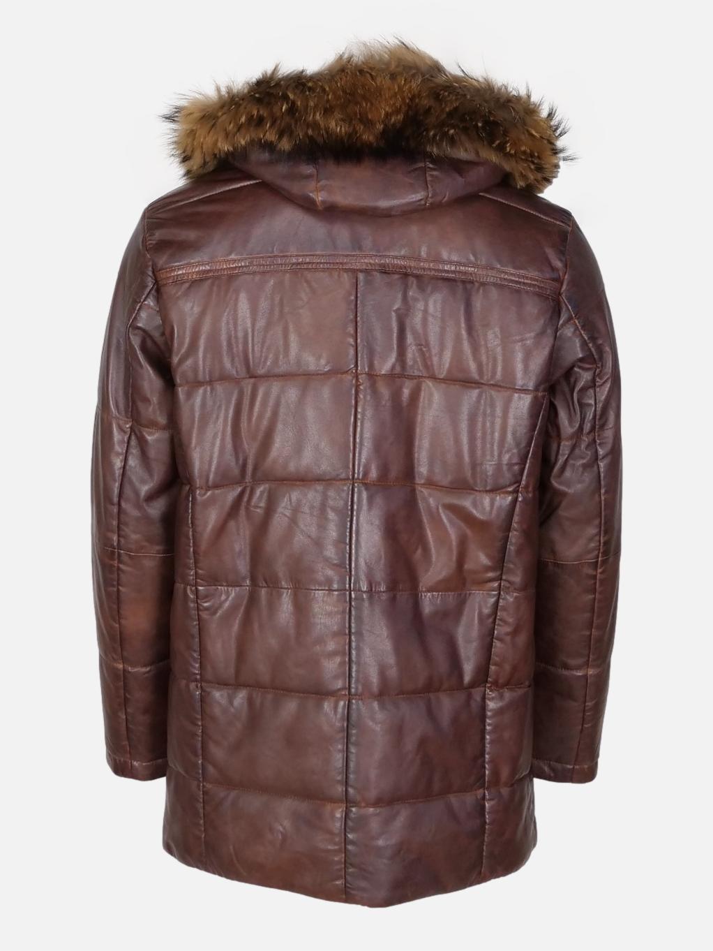 Torsten - Hood - Lamb Malli Leather - Man - Parker Cognac