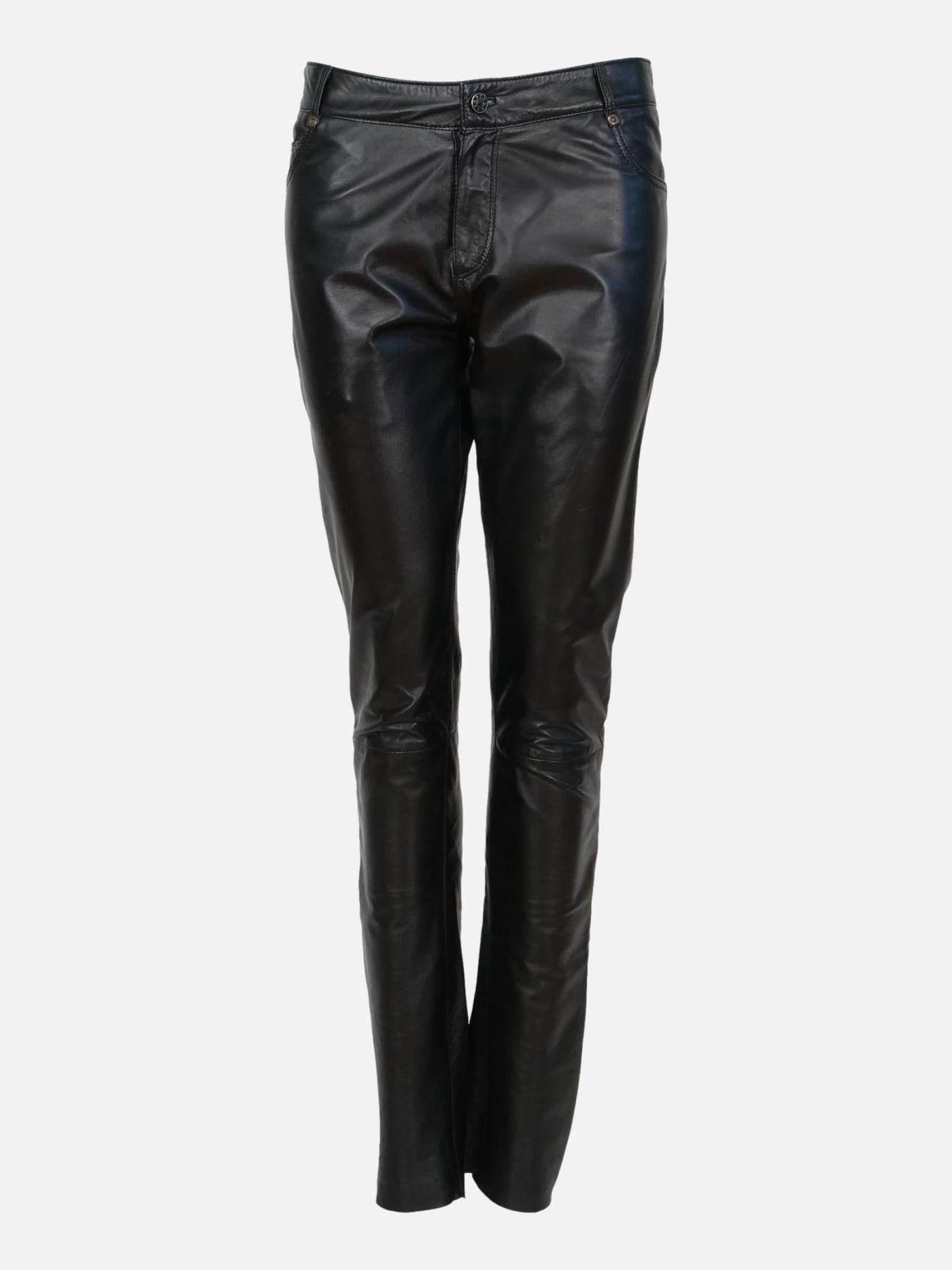 Ladies Jeans - Lamb SemiAniline Leather-Women - Black
