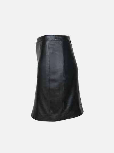 Abelone Skirt, 43 cm. - Lamb Thick Leather - Women - Black