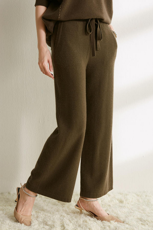 Cashmere Mimi Rib Pants - 100% Cashmere - Women - Dark Green