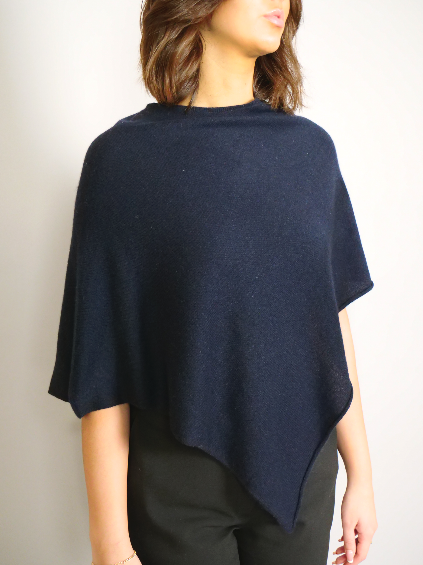 SY-24001 Poncho - 100% Cashmere - Accesories - Dark Blue