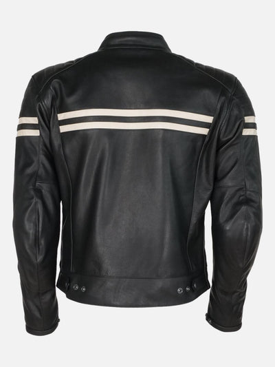 GMCJ M-001 Mens Motor Cycle Jacket - Cow Nappa Leather - Man - Black