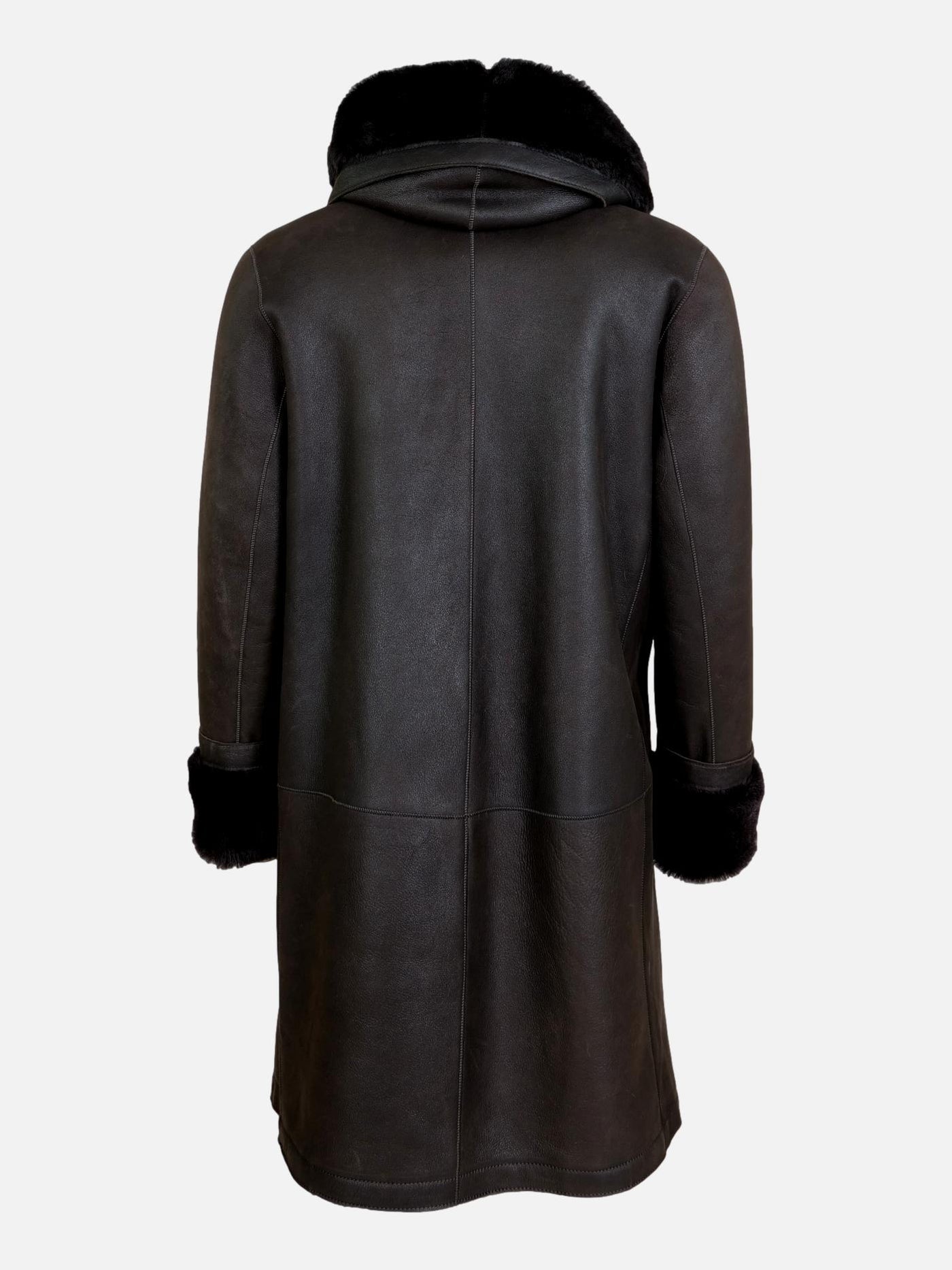 969, 90 cm. - Hood - Nappa Lamb Crack - Women - Dark Brown