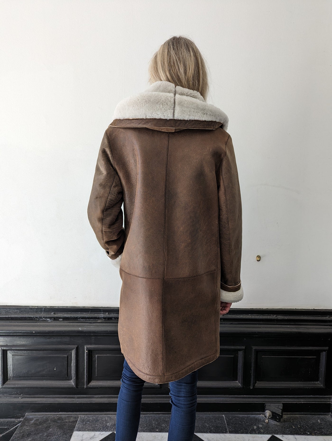969, 90 cm. - Hood - Nappa Lamb Crack - Women - Whisky