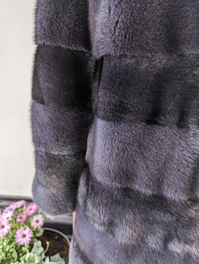 Tillie, 80 cm. - Mink - Women - Black & Grey