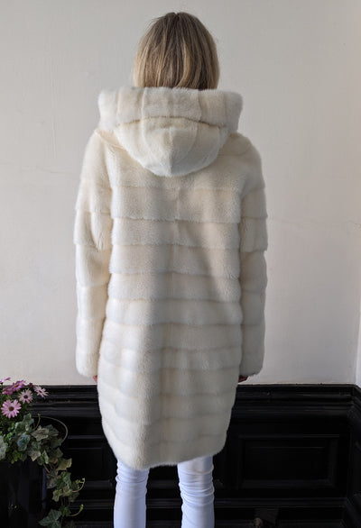 Roma, 95 cm. - Mink - Women - White
