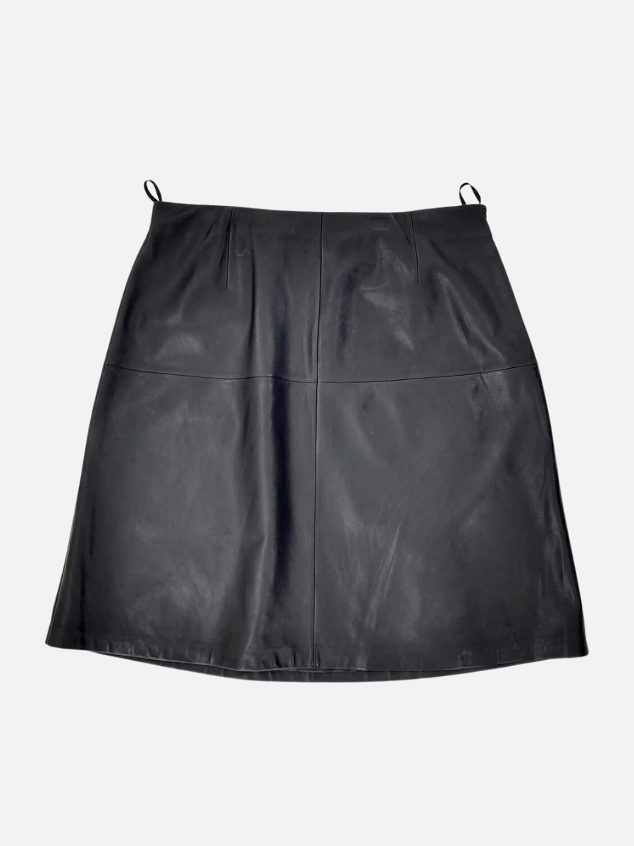 Moni Skirt XL - Lamb Thick Dace Leather -Women - Black