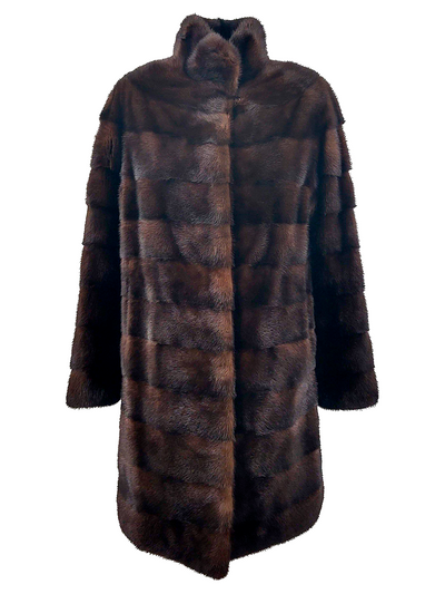 Rosario, 85 cm. - Collar - Mink - Women - Mahogany