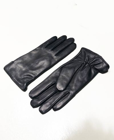 Z-1601 Plain Glove - Lamb Slink Leather -Accesories - Black